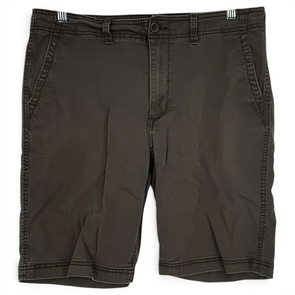 Old Navy Mens 34 Ultimate Slim Built-In Flex Chino Shorts Brown Stretch Casual